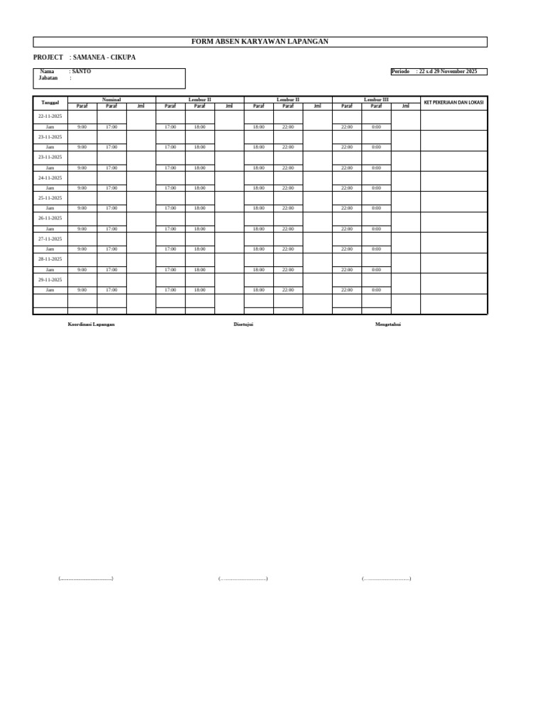 Form Absen | PDF