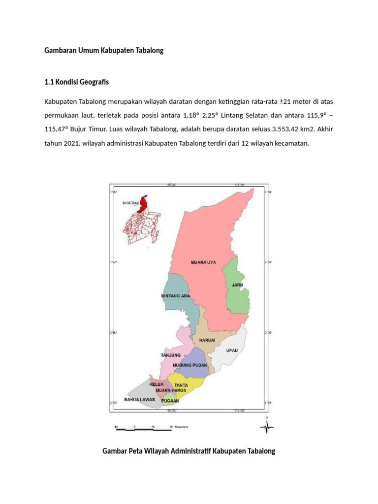 Geografi dan Demografi Kabupaten Tabalong | PDF