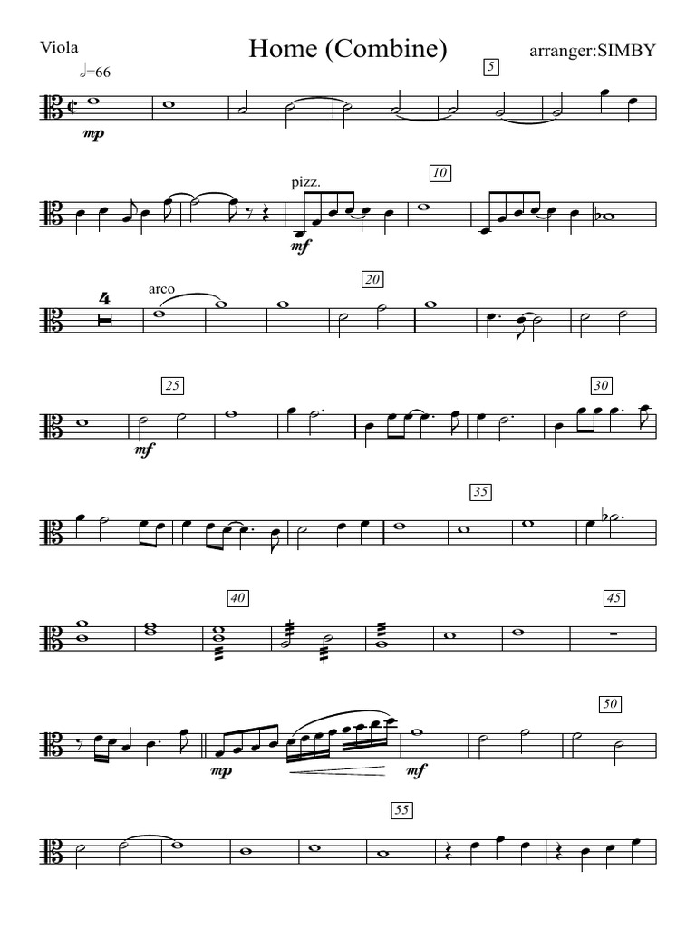 Partition pour Viola - Arrangement SIMBY | PDF