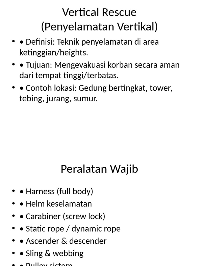 Teknik Penyelamatan Vertikal Aman | PDF