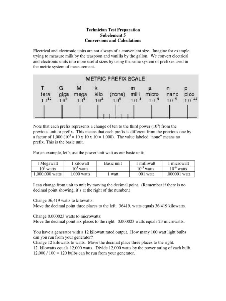 6-2 Conversions and Calculations | PDF | Watt | Quantity