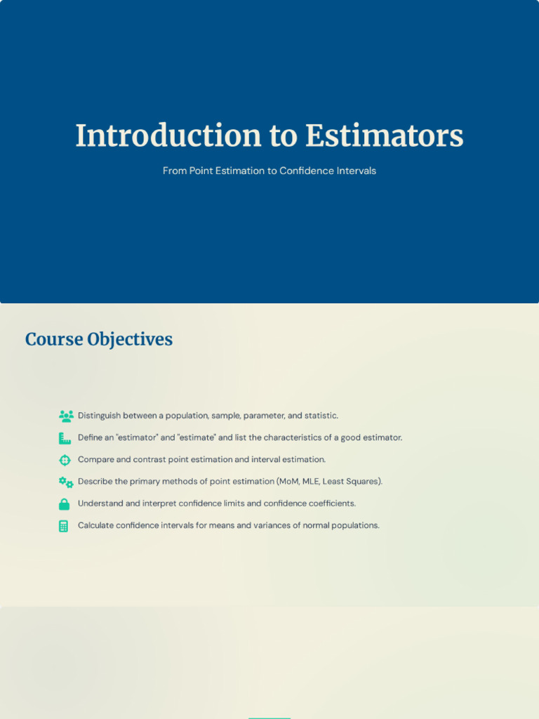 Introduction To Estimators | PDF | Estimator | Bias Of An Estimator