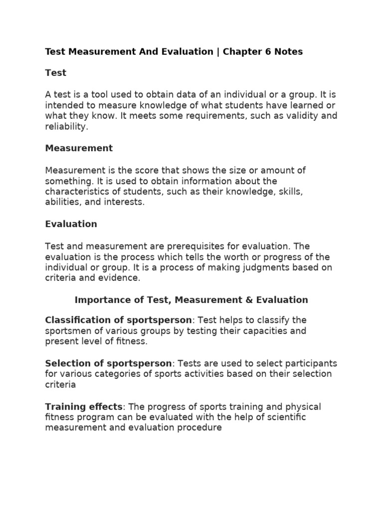 Test Measurement & Evaluation Overview | PDF | Body Mass Index