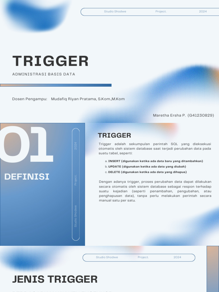 Pengertian dan Contoh Trigger SQL | PDF