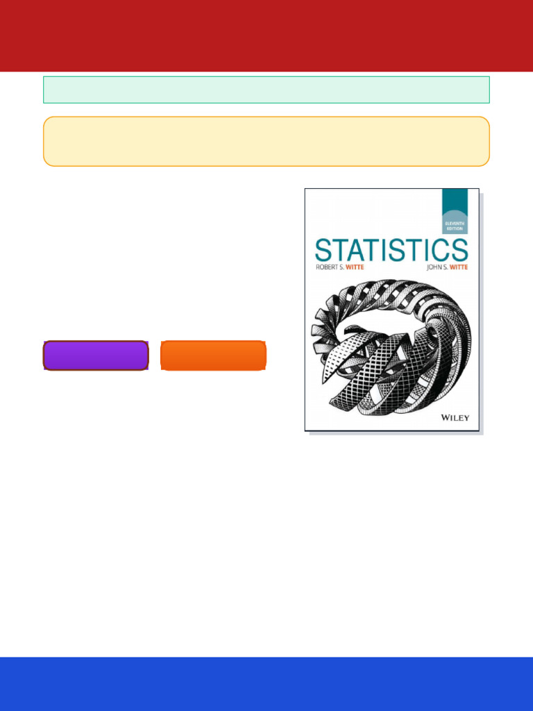 Statistics Robert S. Witte Ebook Long Edition | PDF | Effect Size