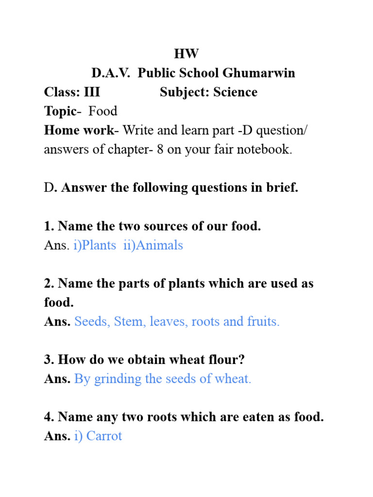 3rd Sci Part D Ch-8 | PDF
