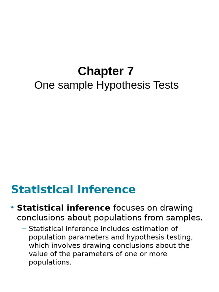 One-Sample Hypothesis Testing Guide | PDF | P Value | Hypothesis