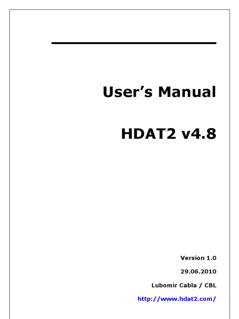 HDAT2 v4.8 User Manual Guide | PDF | Computer Engineering | Computing