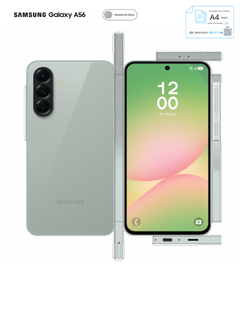 Samsung Galaxy A56 Awesome Olive Papercraft | PDF