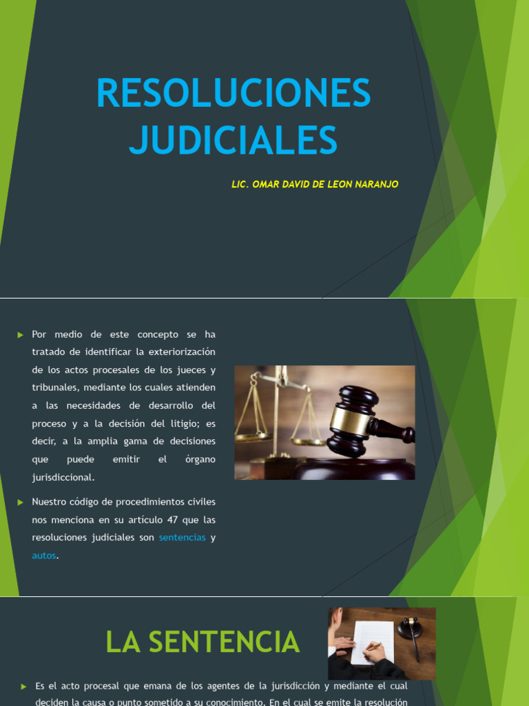 Tipos de Resoluciones Judiciales | PDF | Sentencia (ley) | Res Judicata