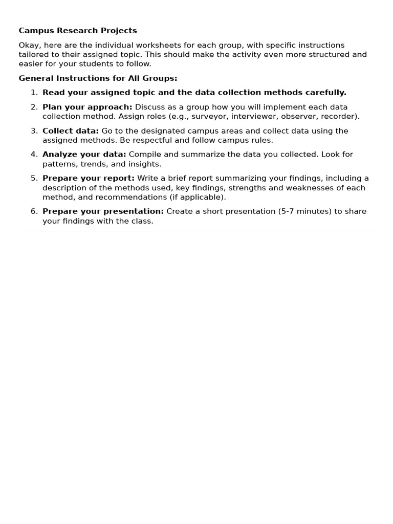 Campus Research Project Guidelines | PDF | Data | Libraries