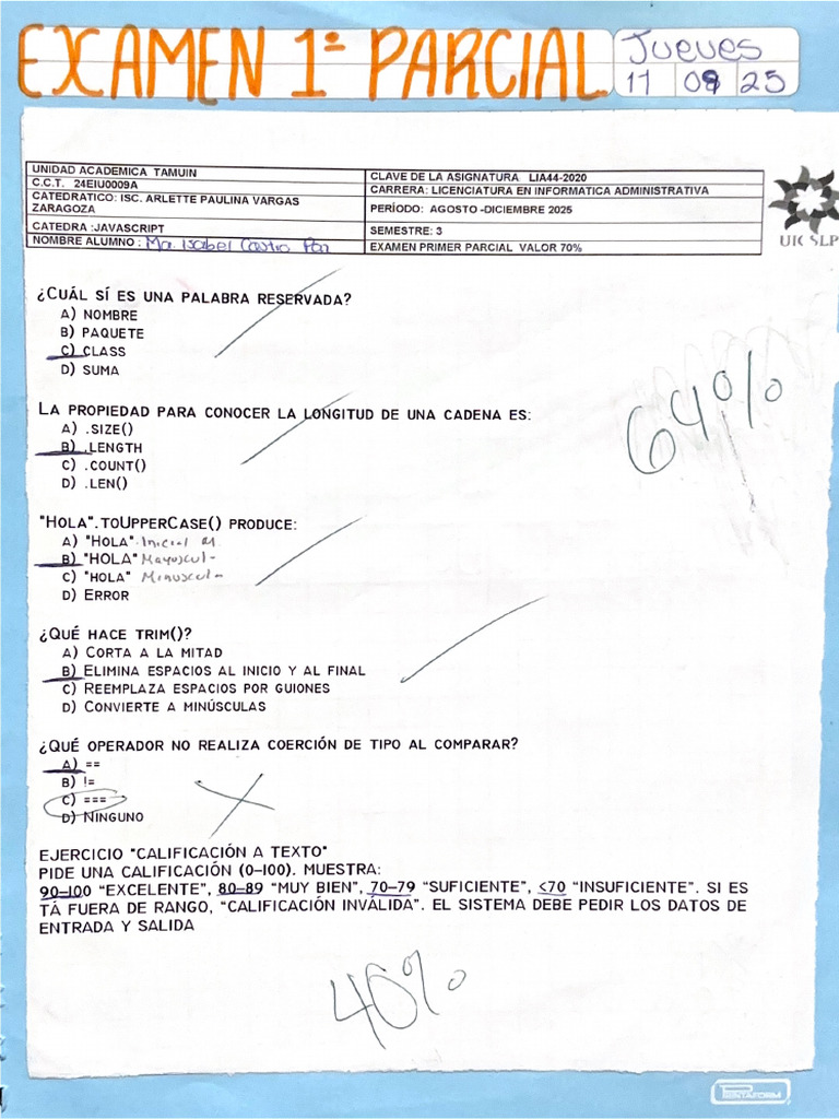 Examen 1P JS | PDF