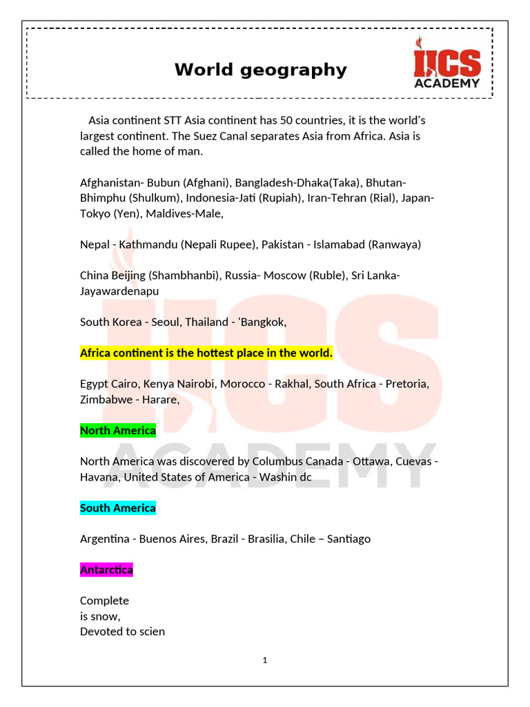 World Geography NOTES 2 ND | PDF | Troposphere | Atmosphere Of Earth