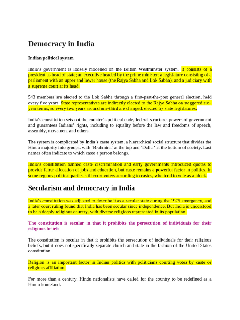 Democracy in India | PDF | Indian National Congress | Narendra Modi