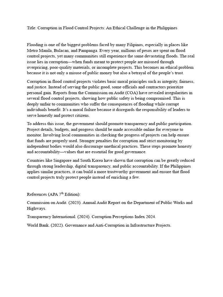 Corruption in Philippine Flood Control Projects | PDF