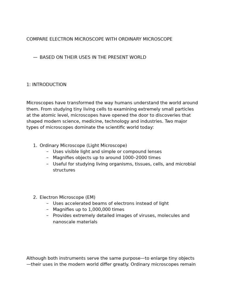Document | PDF | Microscope | Electron Microscope