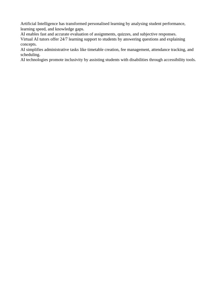 Role of AI in Education | PDF