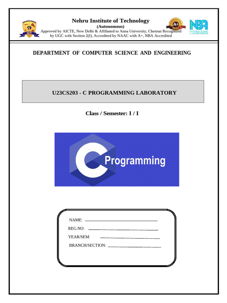 C Programming Laboratory Exercises | PDF | Pointer (Computer ...