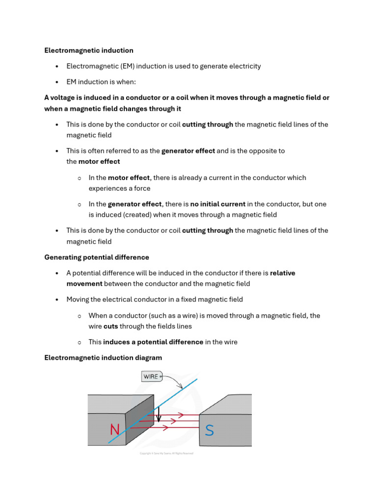 Electromagnetic Induction Edexcel Igcse Phy | PDF | Electromagnetic ...