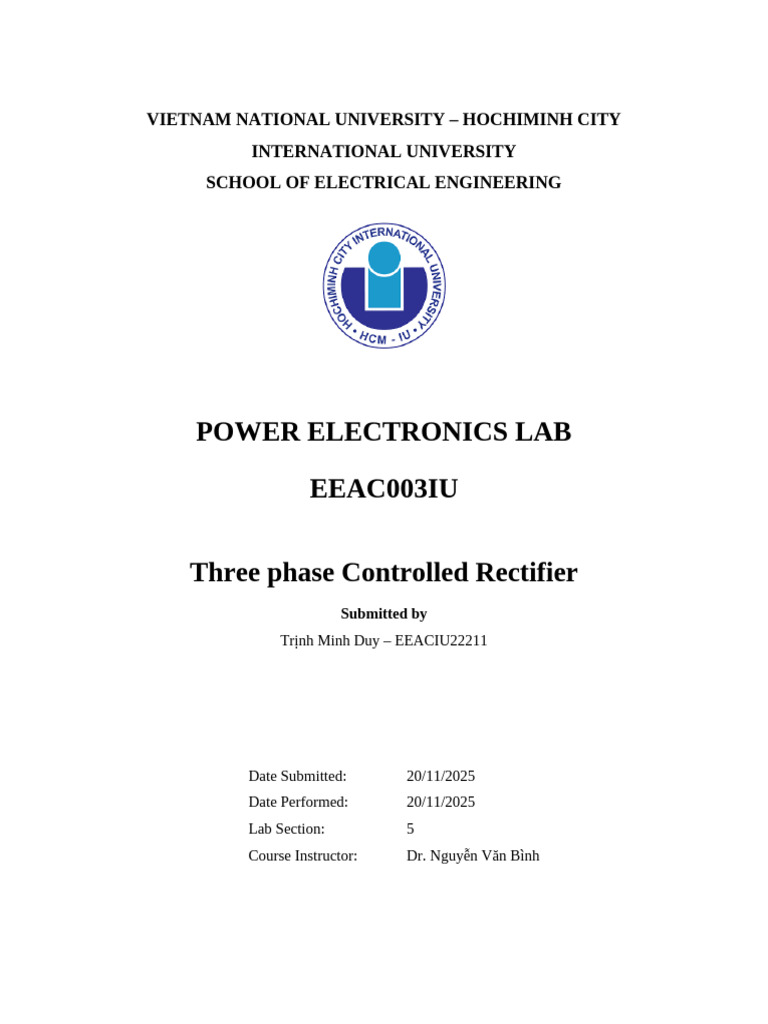 Three-Phase Controlled Rectifier Lab | PDF | Power Electronics | Rectifier