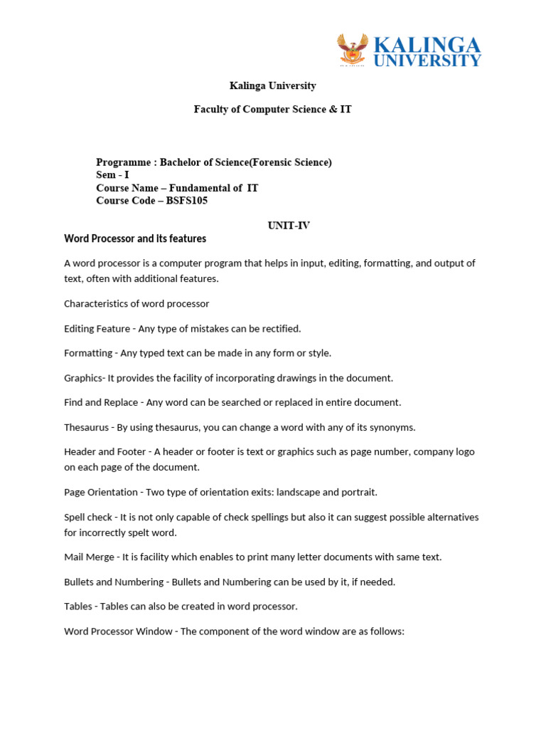 Word Processor Features and Functions | PDF | Letter Case | Window ...