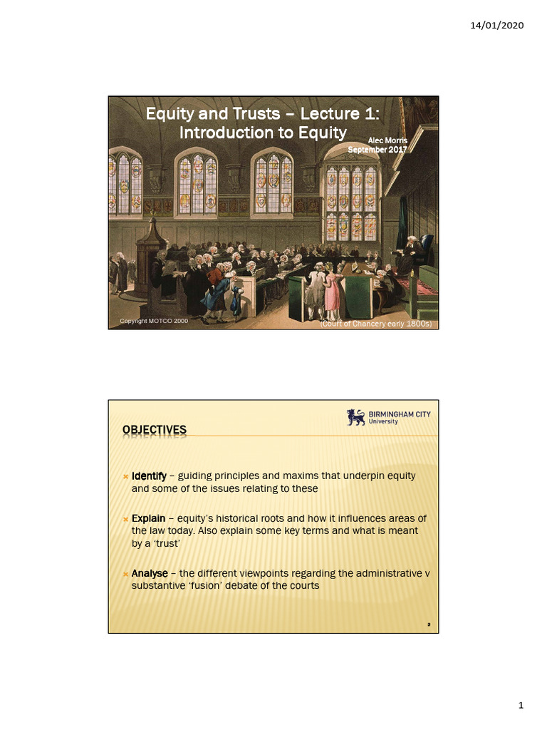 Introduction to Equity and Trusts | PDF | Equity (Law) | Court Of Chancery