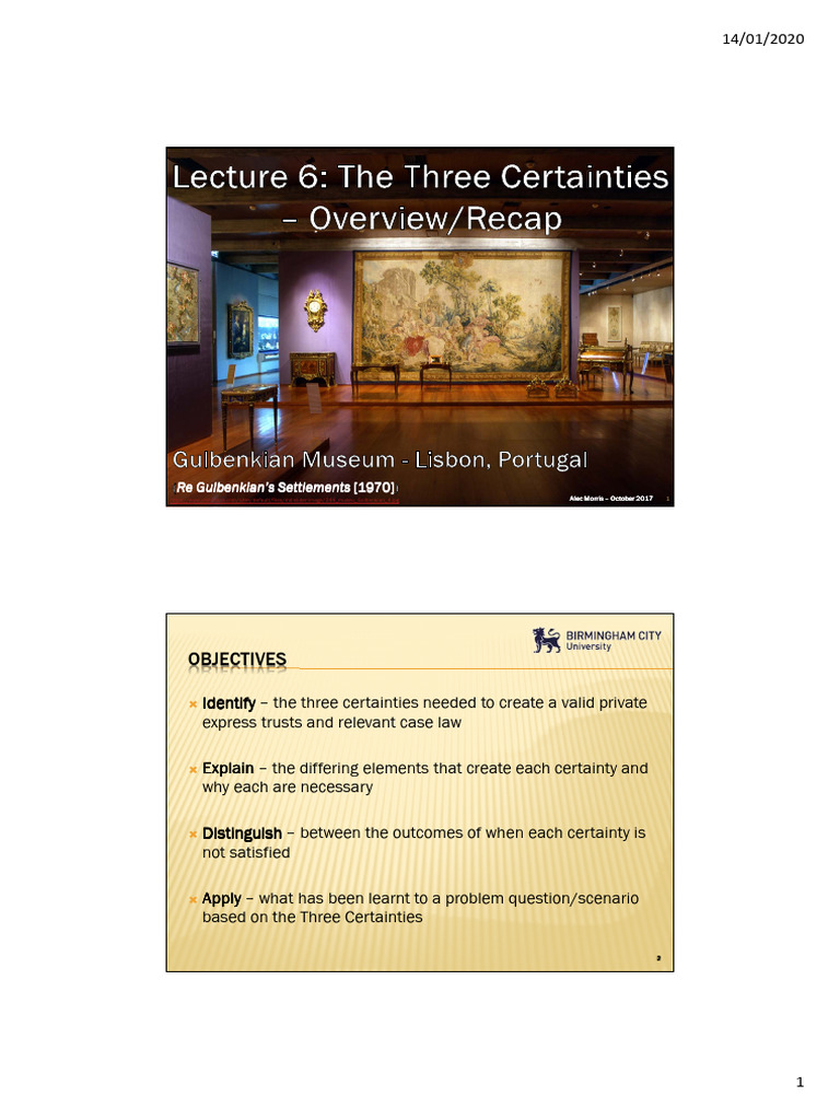 Understanding Trust Certainties in Law | PDF | Wills And Trusts ...