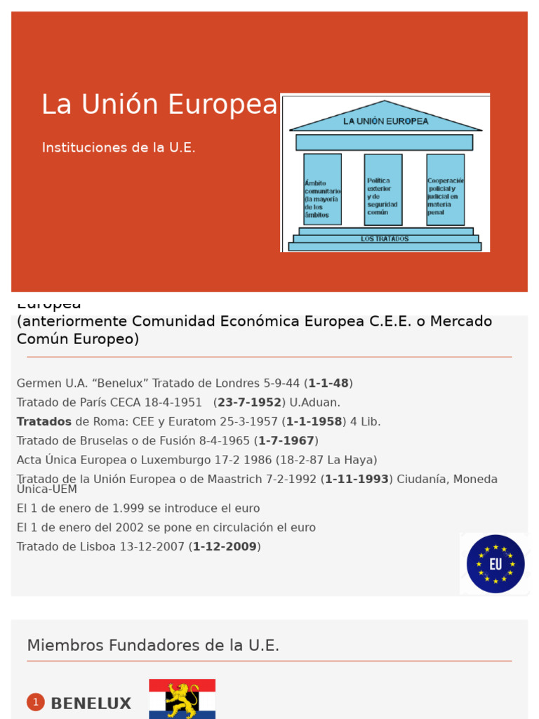 Instituciones y Tratados de la UE | PDF | Consejo europeo | Unión Europea