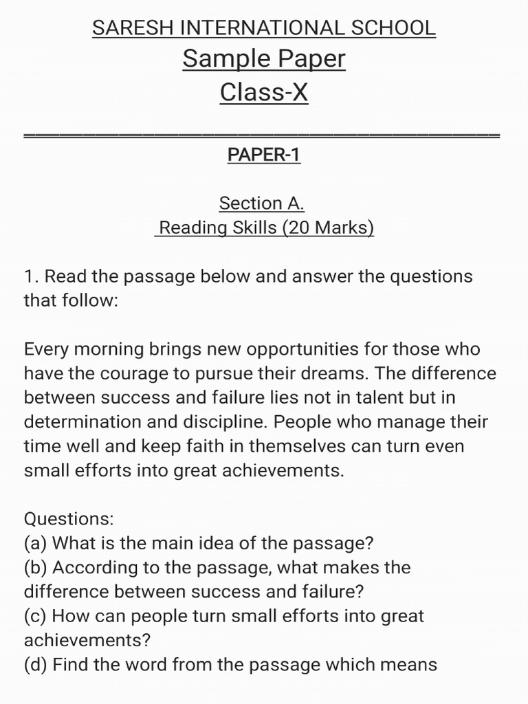 Sample Paper-Class 10 - 251018 - 022934 | PDF