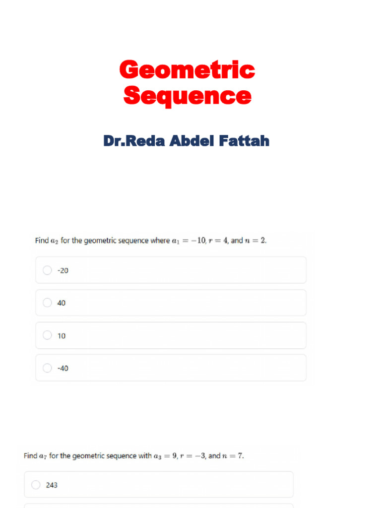 Geometric Sequence | PDF