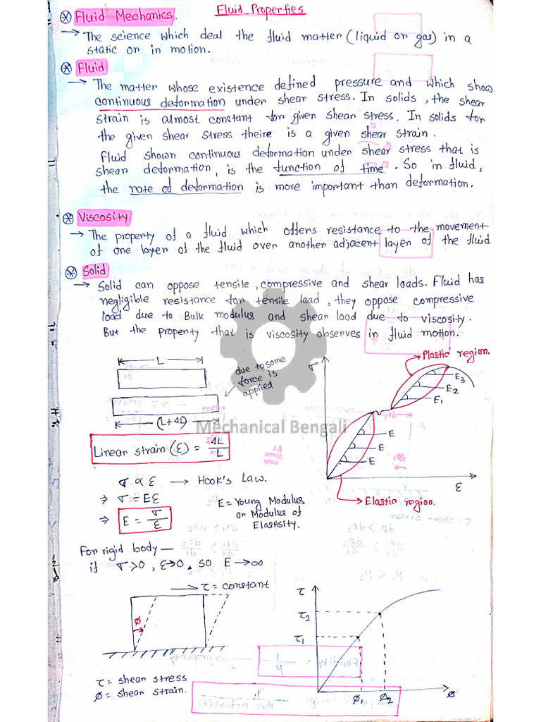 Fluid Mechanics 1 Fluid Properties Pdf