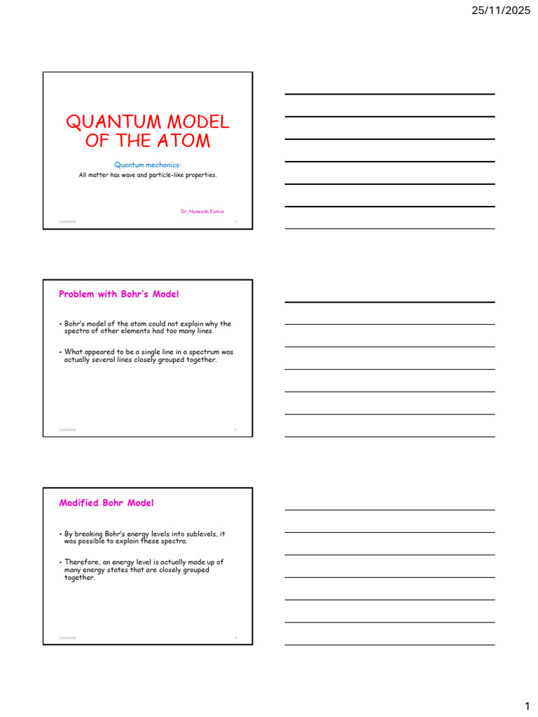 Quantum Model of the Atom Explained | PDF | Atomic Orbital | Energy Level