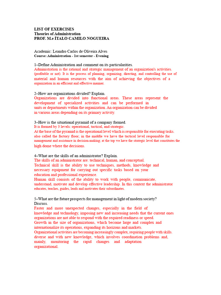 List of TGA Exercises | PDF