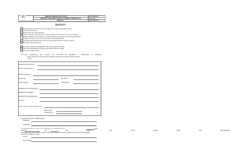 Urban Unbundling Request Format | PDF