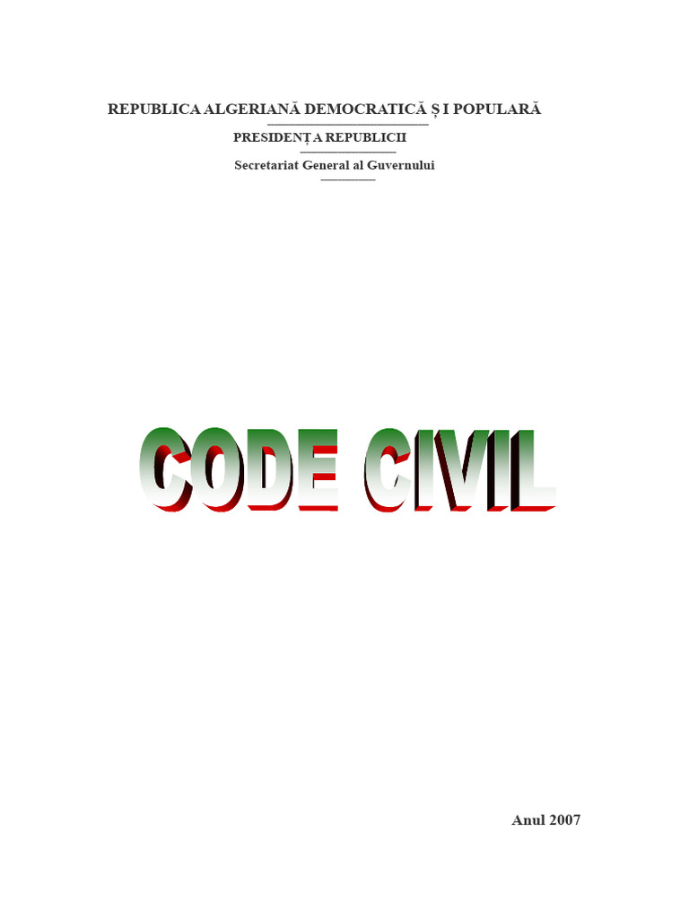 Codul Civil Algerian | PDF