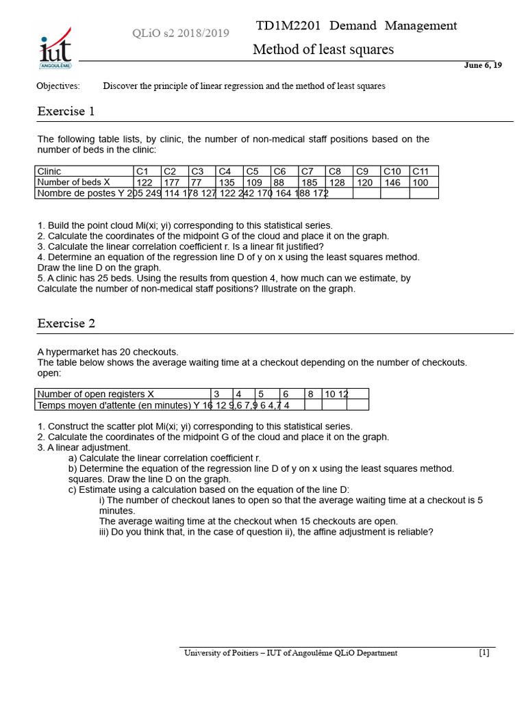 Linear Regression and Least Squares Analysis | PDF | Least Squares ...
