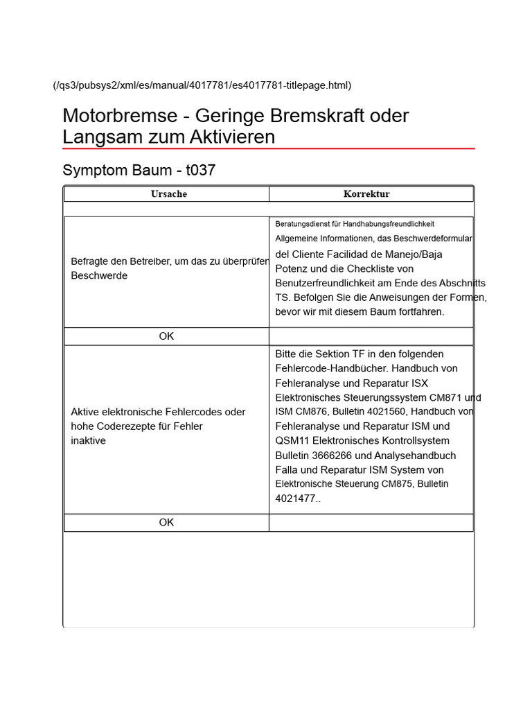 Cummins Ism Cm876 Fehlercode 115 | PDF