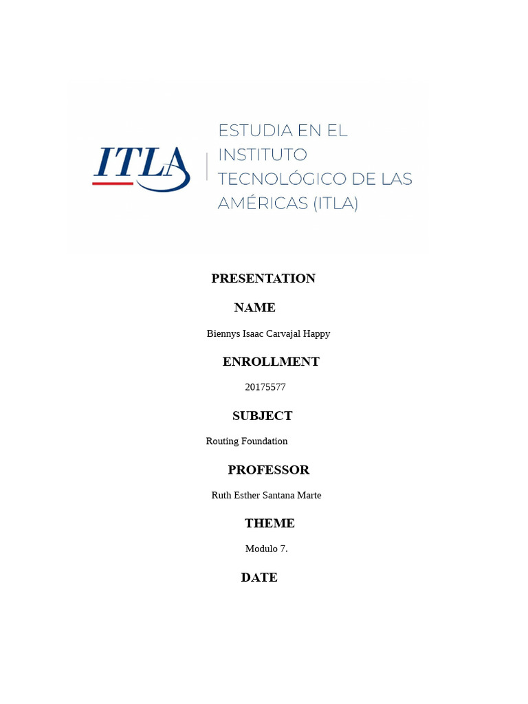 Module 7 - Routing Fundamentals - ITLA | PDF | Ip Address | Computer ...