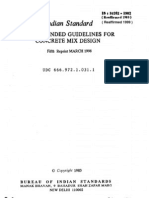 IS 10262 Indian Standard code for Concrete Mix Design 