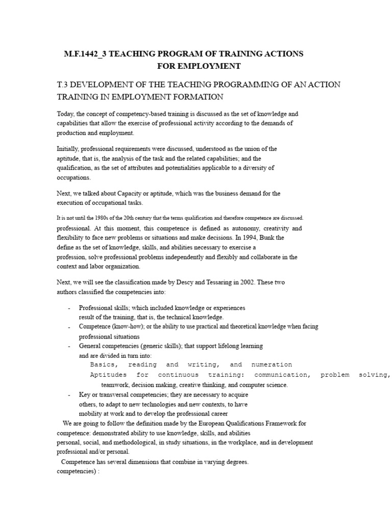 Competency-Based Training Program Guide | PDF | Procedural Knowledge ...