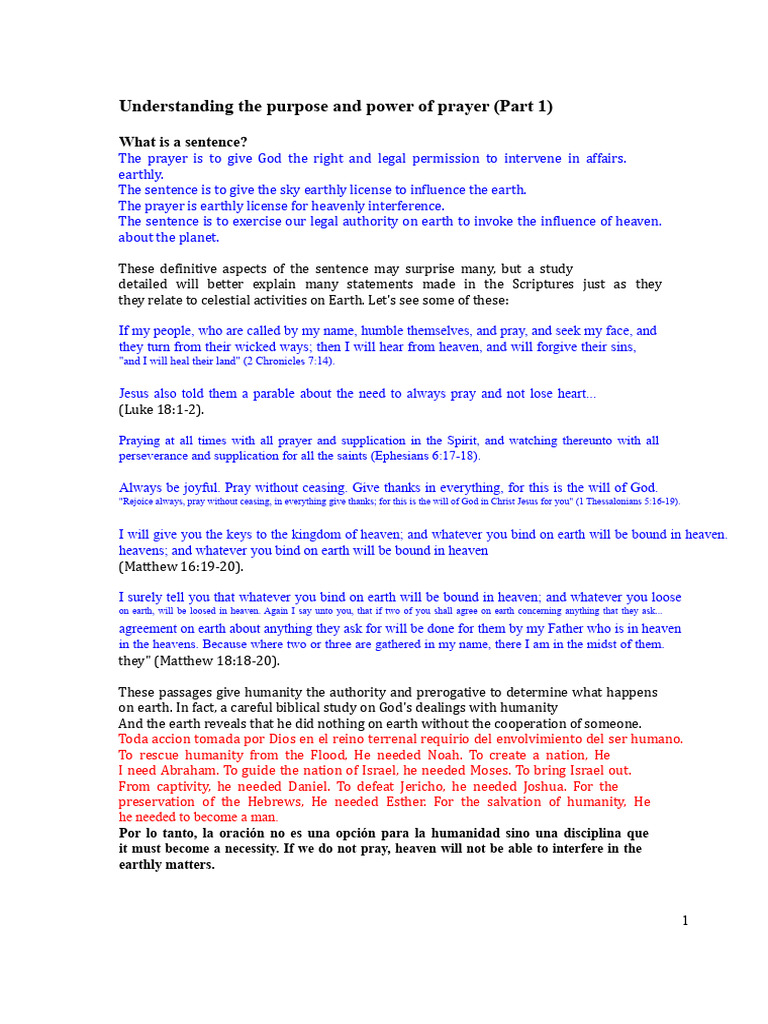 The Power and Purpose of Prayer Explained | PDF | Prayer | Sacrifice