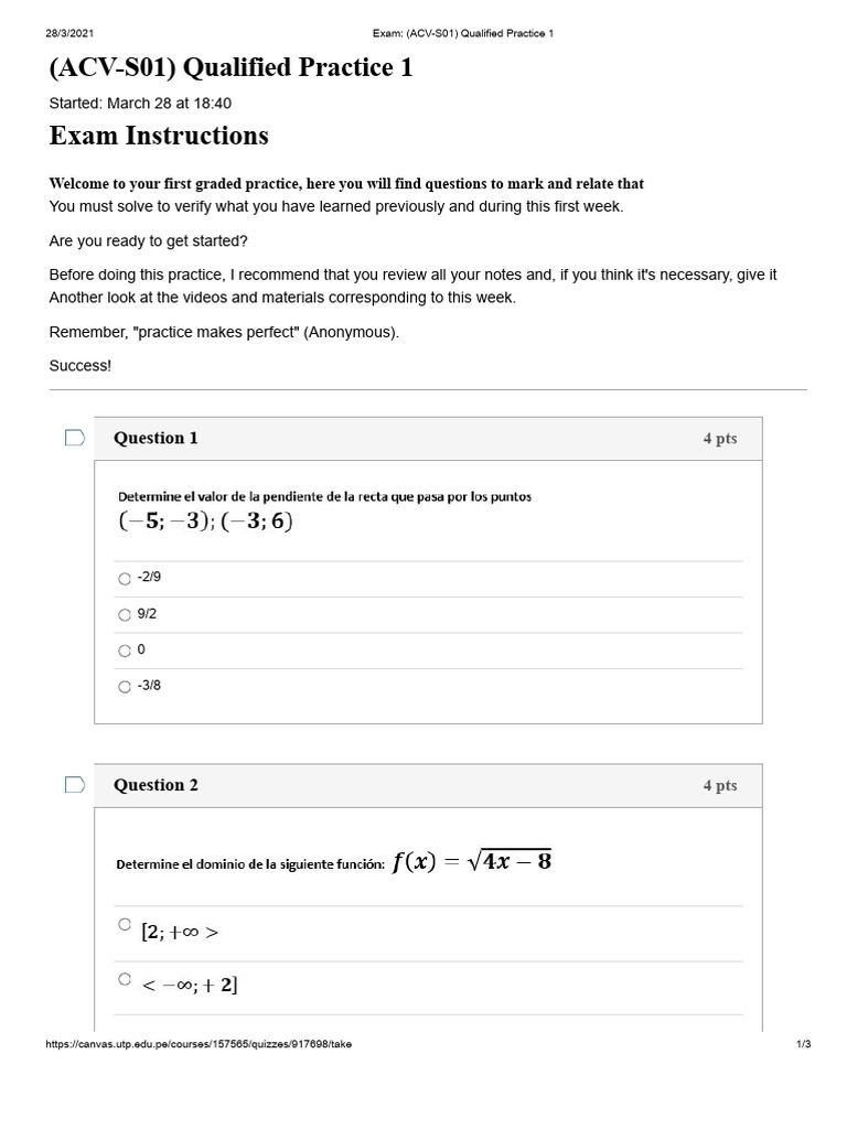 Qualified Practice 1 Mathematics For Engineers UTP | PDF