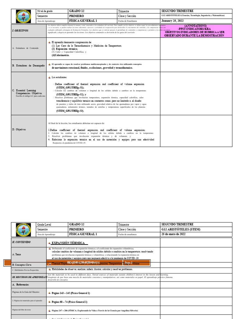 Plan de Clase Diaria | PDF | Plan de estudios | Aprendizaje