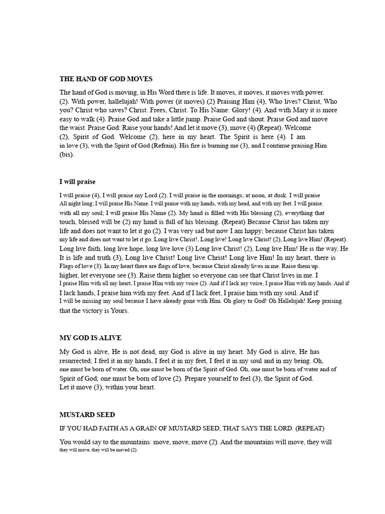 Songs of Praise | PDF | Glory (Religion) | God In Christianity