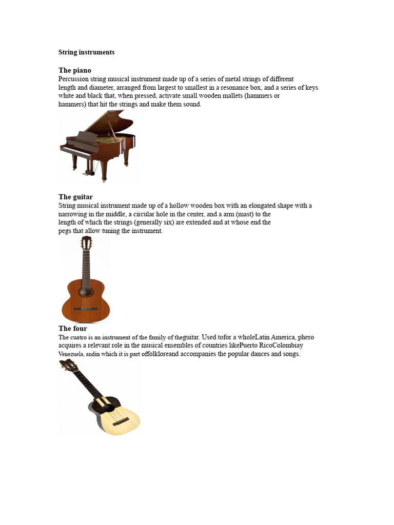 Overview of String and Wind Instruments | PDF | String Instruments ...