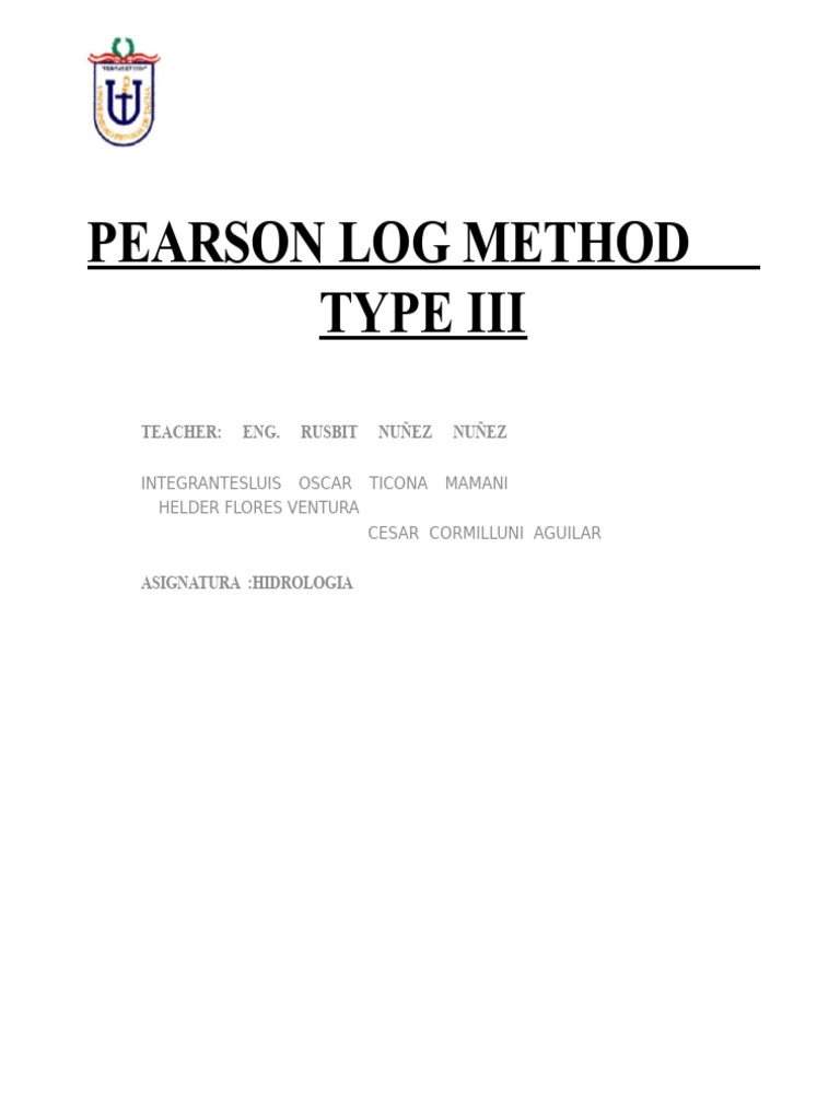 Log Pearson Type III Method in Hydrology | PDF | Functions And Mappings ...