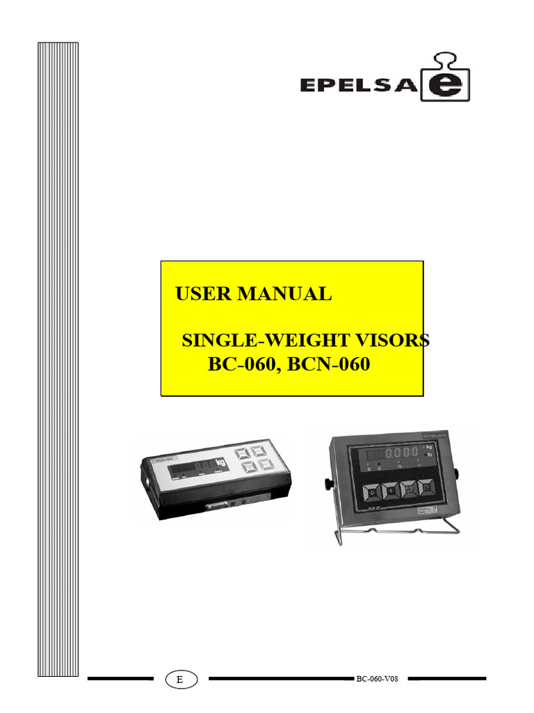 BC-060/BCN-060 Visor User Manual | PDF | Weight | Computer Keyboard