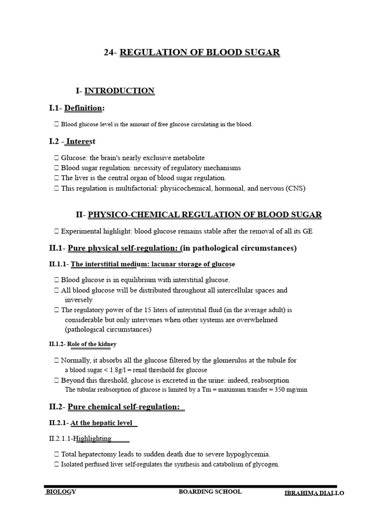 Blood Sugar Regulation Mechanisms | PDF | Glucose | Disorders Of ...