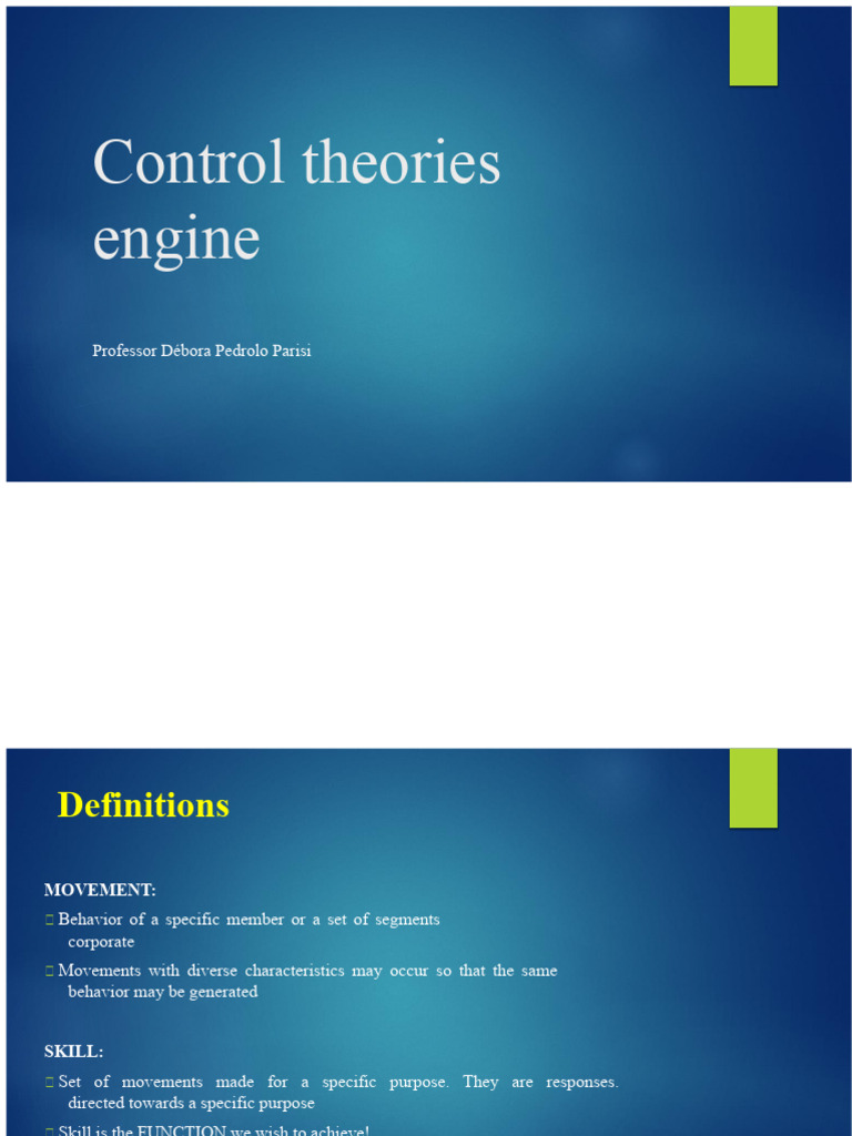 Understanding Motor Control Theories | PDF | Motor Control | Learning