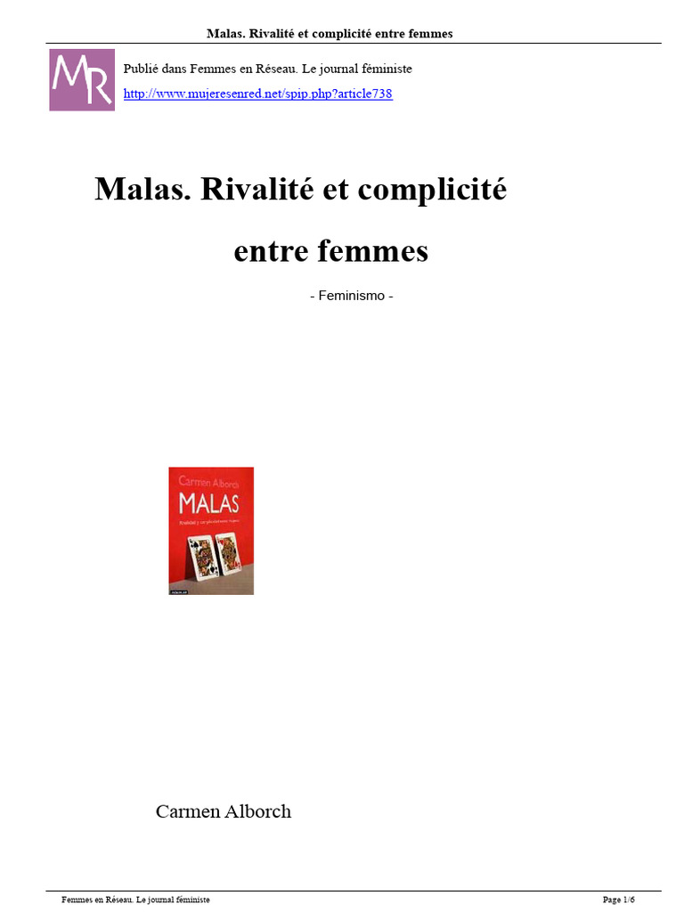 Rivalité et complicité entre femmes | PDF | Vérité